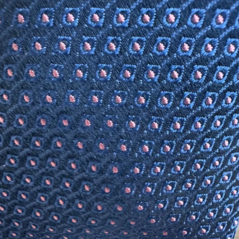 Charles Tyrwhitt Classic Slim Necktie Royal Blue Pink Geometric Sets Silk Mens
